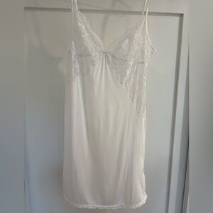 La Perla White Lace Modal Chemise Slip | Size M / EU 44 / UK 14